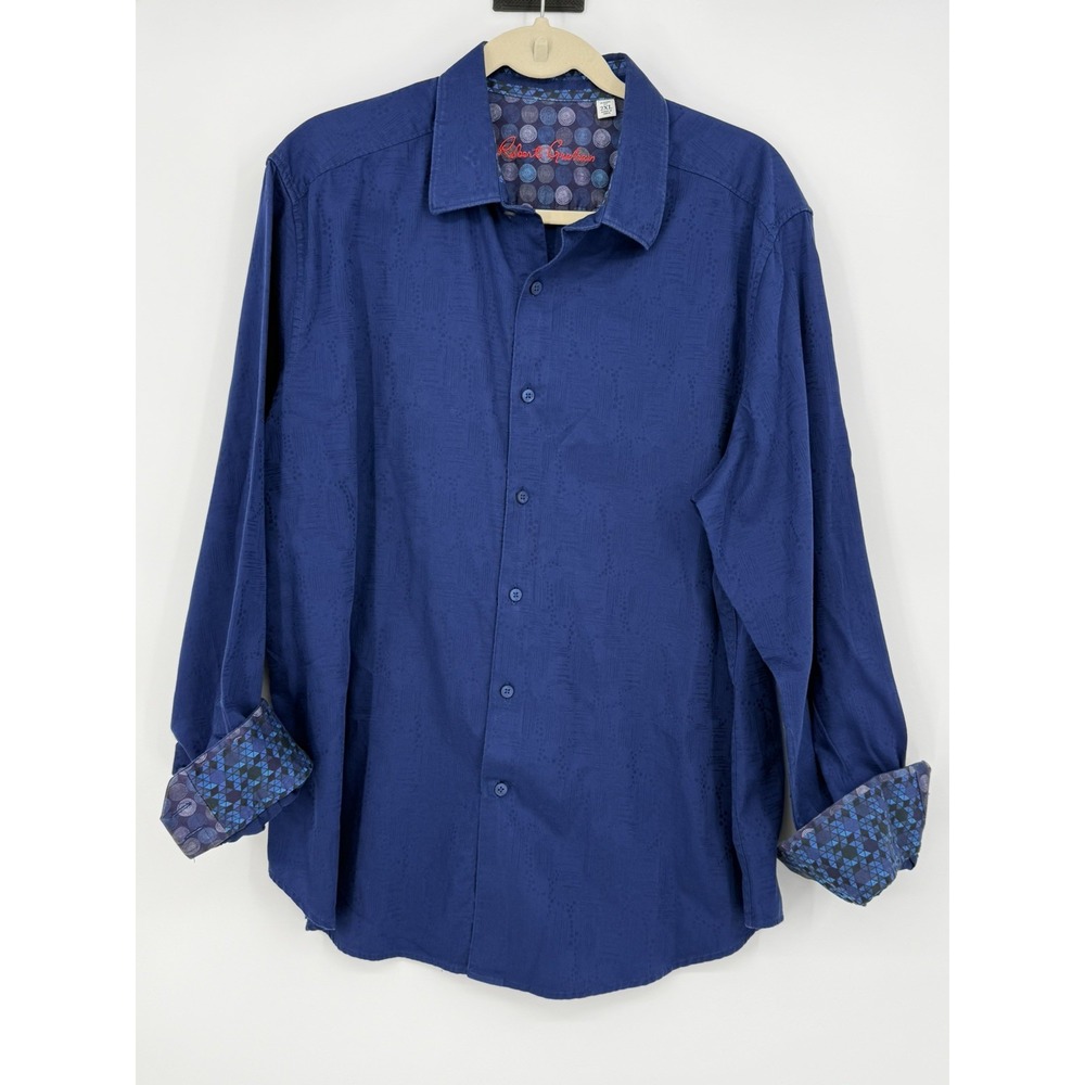 Robert Graham Men's Blue Long Sleeve Button Down 2XL
